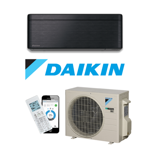 2.5kW Black Daikin Zena Reverse Cycle Split System Air Conditioner